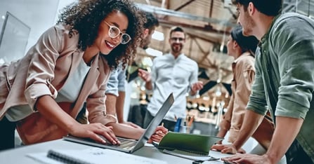 Team planning a business event at the office