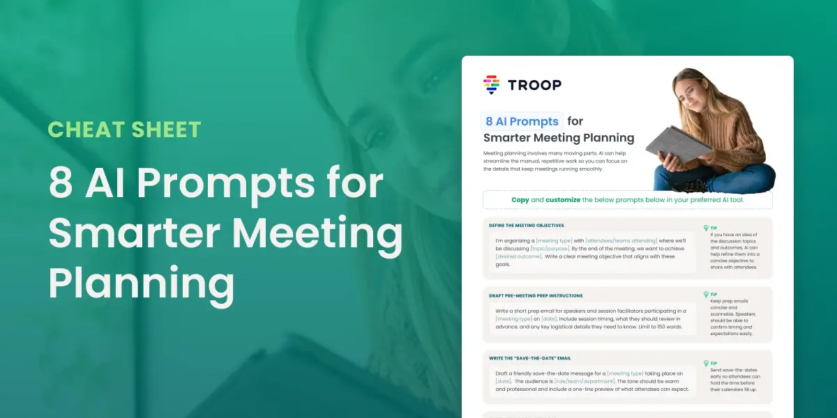 Cheat Sheet:  8 AI Prompts to Simplify Meeting Planning