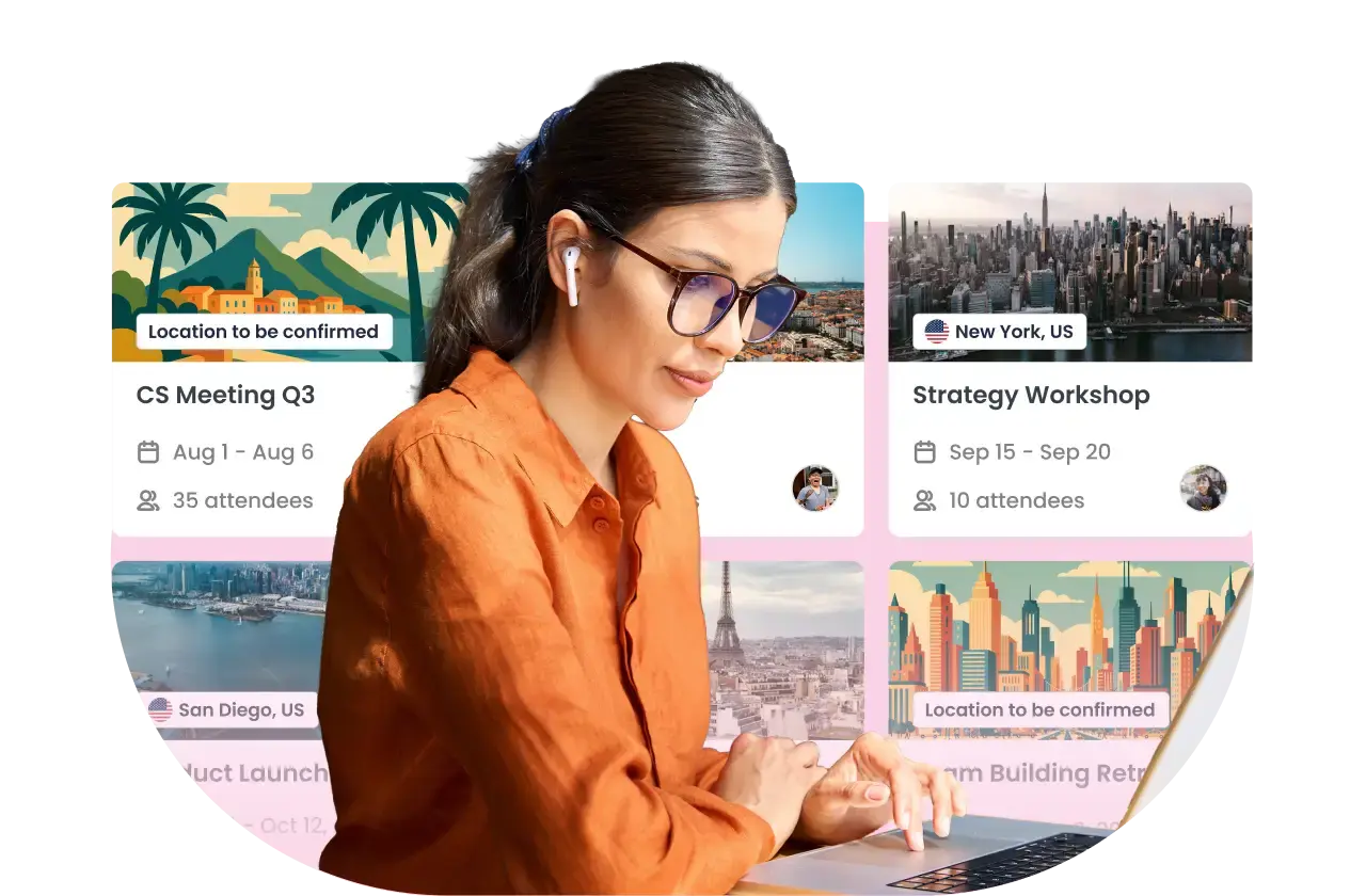 Young professional reviewing meetings